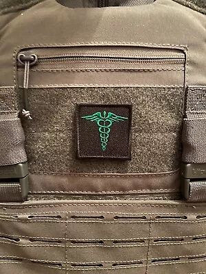 Green Medical NHS Medic Morale Patch Hook Backed Tactical Airsoft Badge 50x50mm • £4.39