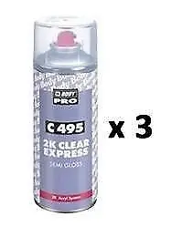 2K Semi Gloss Express Clear Coat Paint C495 Aerosol 400mL Touch Up Top Coat X 3 • $79.99