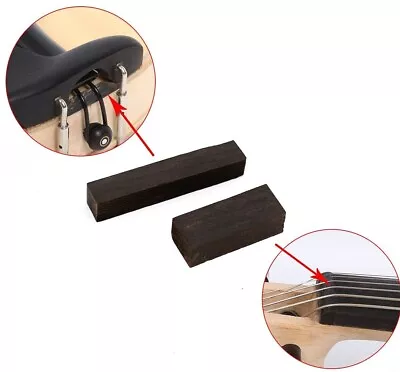 1set (2pcs) Ebony Wood Violin Nut Violin Saddle 4/4 3/4 Size Violin Accessories • $7.99