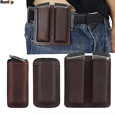 IWB Genuine Leather Magazine Pouch For.380 9mm Pistol Single / Double Mag Holder • $12.67