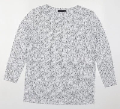 £3.50 • Buy Marks And Spencer Womens White Polka Dot Polyester Basic T-Shirt Size 12 Round N