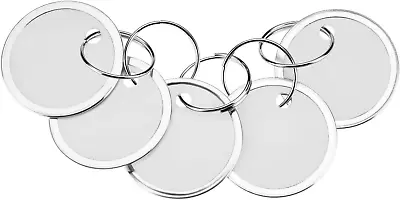 60 Pieces Metal Rimmed Key Tags Round Paper Tags With Split Rings (31Mm White) • $16.24