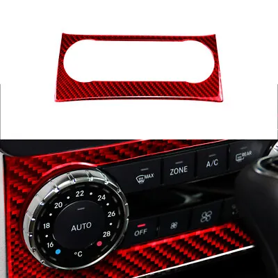 Red Carbon Fiber Central Console Air Condition Trim For Mercedes-Benz W204 11-13 • $11.76