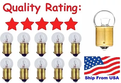 $7.98 • Buy 10x 57 Light Bulb Miniature Gauge Cluster Instrument Panel 12v G-4.5 BA9S GE Lot
