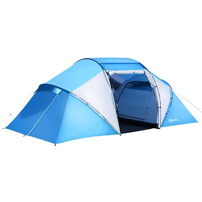 Outsunny 4-6 Persons Camping Tent Dome Family Travel Group Hiking Room Fishing • £89.99