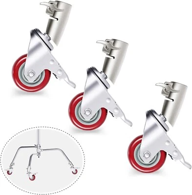 Neewer 3pcs Professional Swivel Caster Wheels Set W/ 75mm Dia For Neewer C-Stand • $56.34