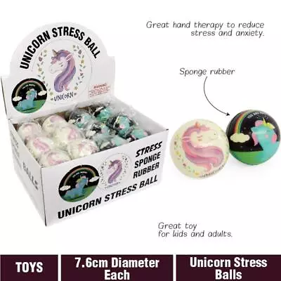 Unicorn Anti-Stress  Foam Ball Squeeze Toy Stress Reliever Gifts Soft 7.6cm • $15.99