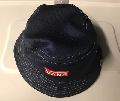 Vans Old Skool  Bucket Hat Stitched Navy With Red Logo Size Small With Tags • $37.35