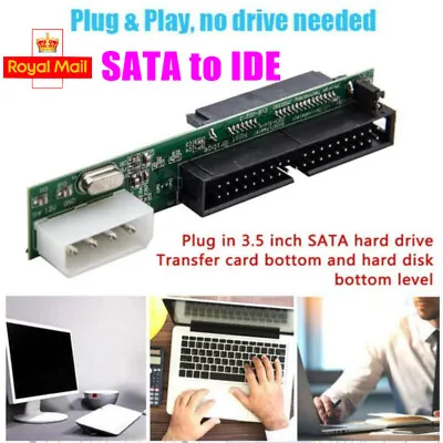 New 2.5 /3.5  Drive 40 Pin Serial ATA SATA To PATA IDE Card Adapter Converter UK • £6.99