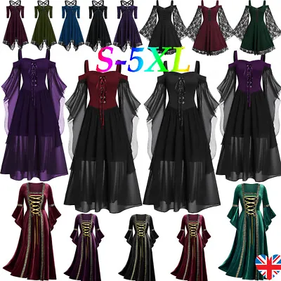 £15.19 • Buy UK Christmas Women Renaissance Medieval Gothic Witch-Costume Fancy Dress Cosplay