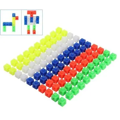 100Pcs Math Linking Cubes Kids Math Manipulative Counting Blocks Stacking Toys • £7.67