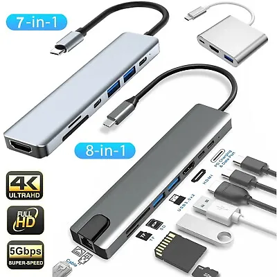 $22.99 • Buy Multiport USB-C Hub Type C To USB 3.0 4K HDMI Adapter For MacBook Pro/Air IPad
