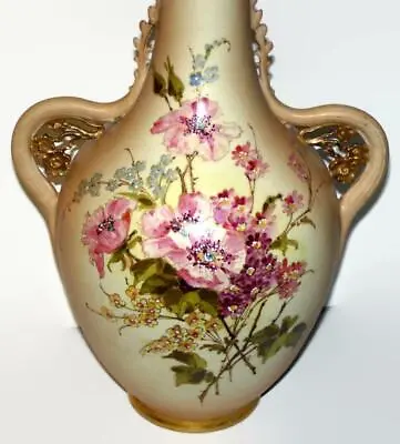 C1900 Amphora RStK ART NOUVEAU 43cm 17  Poppies In Bloom Vase AM-2 Paul Dachsel • $360