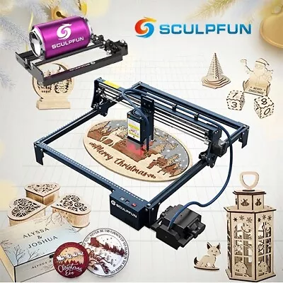 SCULPFUN S30 PRO Laser Engraving Cutting Machine W/ Auto Air-assist +Roller DIY • £563.99