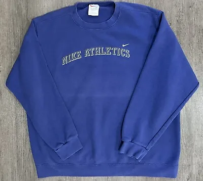 Nike Athletics Vintage Crewneck Mens Sweatshirt Blue Size XL Made In USA • $32