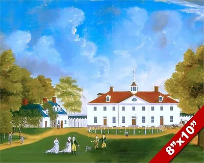 George Washington Mount Vernon American Folk Art Painting Real Canvas art Print • $14.99