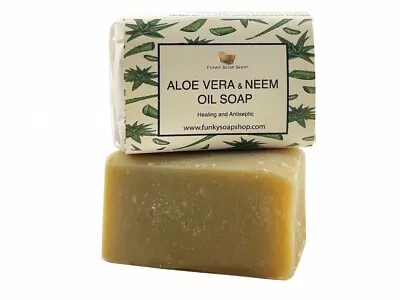 1 Piece Aloe Vera & Neem Oil Soap 100% Natural Handmade 120g  • £6.65