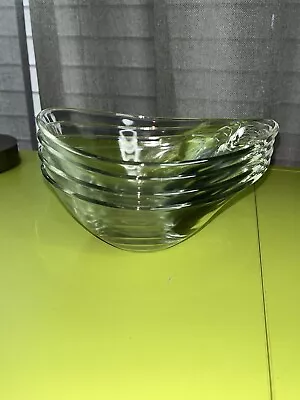 4 VTG Numbered Pressed Glass Oval Bowls Made In Italy Mint Condition 2810 & 14 • $40