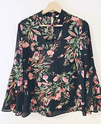 $14 • Buy Eva Mendes By New York & Co Floral Blouse Size Small