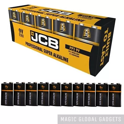 10 X Jcb Industrial 9v Pp3 Block Alkaline Batteries Mn1604 • £11.95