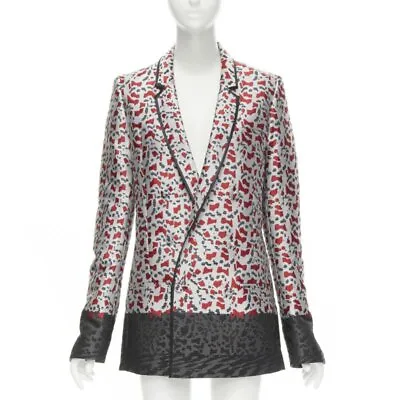 HAIDER ACKERMANN Marble Blood Biais Black Jacquard Blazer Jacket FR34 XS • $548