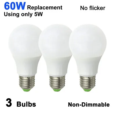 3pcs LED Light Lamp E27 A19 AC/DC 12-24V 5W Globe Bulb Warm White Equivalent 60W • $16.55