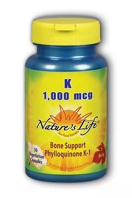 Natures Life Vitamin K 1000 Mcg 50 VegCap • $10.81