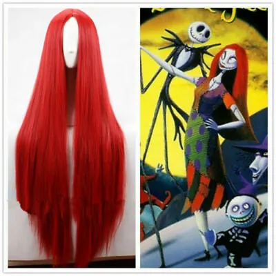 The Nightmare Before Christmas Sally Long Straight Red Cosplay Wig • $24.58