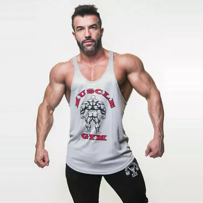 £11.95 • Buy Muscle Gym Vest Mens Muscle Joe Tank Top Fitness Stringer Bodybuilding Muscle 