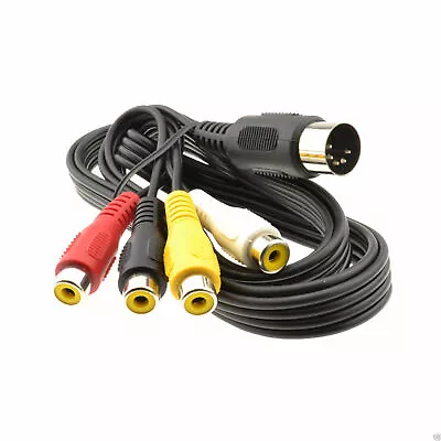 5 Pin Din 180 Degree To 4 X RCA Phono Female Sockets Red Cable 1.2m • £5.18