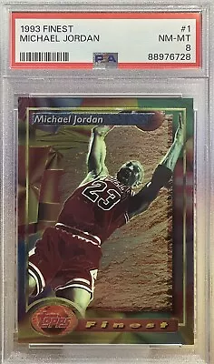 1993-94 Topps Finest Michael Jordan #1 Graded NM-MT PSA 8 UNDER-GRADED • $74.95