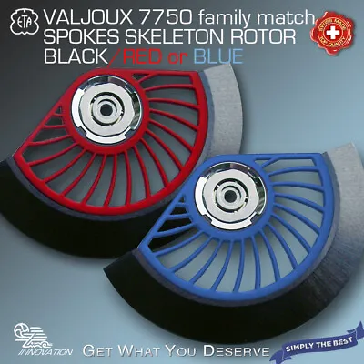 $85 • Buy Oscillating Weight, Skeleton Rotor Spokes, Red Or Blue, Fit Valjoux 7750 Family