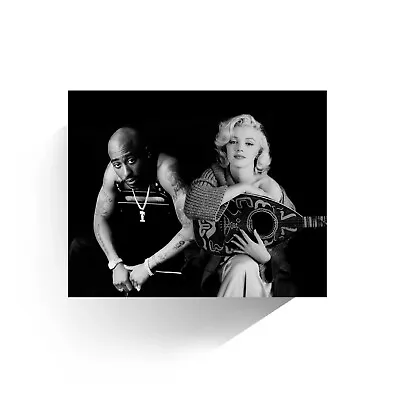 Marilyn Monroe And Tupac Original Art Print Framed • $13