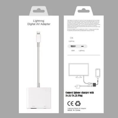 8 Pin To HDMI Digital TV AV Adapter Cable For Apple IPad IPhone 8 X 11 12 13 14 • £11.99