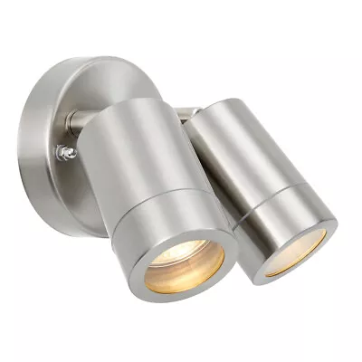 £29.99 • Buy Saxby Palin Twin Head Outdoor Garden Security Adjustable GU10 LED Wall Lamp IP44