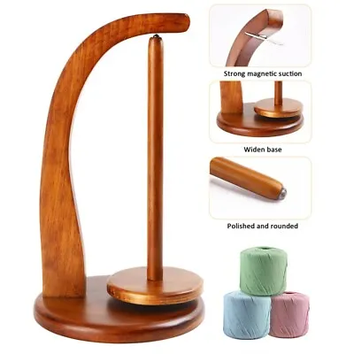 Crochet Yarn Holder Rotating Magnetic Wooden Space-Saving Yarn Holder Knitting. • £13.99