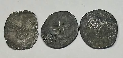 Lot Of 3 Medieval Roman European Silver Small Coins • $20