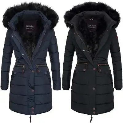 £49.99 • Buy Spindle Women’s Designer Warm Winter Parka Quilted Hooded Long Coat Hood Jacket