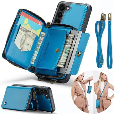 $16.99 • Buy For Samsung S21 S22 S23 Case Cover Crossbody Handbag Wallet Zipper Card Holder