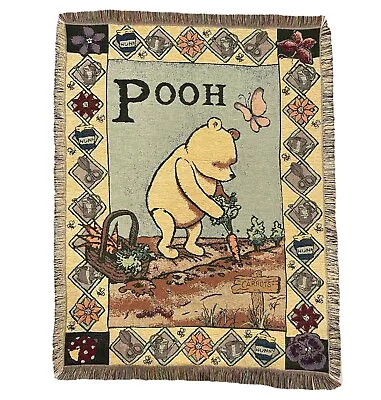 Vintage Classic Winnie Pooh Disney Throw Blanket Tapestry Goodwin Weavers • $49.95