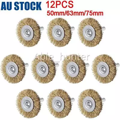 Wire Brush Wheel Flat Brushes 1/4” Shank Rotary Grinder Tools 50mm/63mm/75mm • $19.30