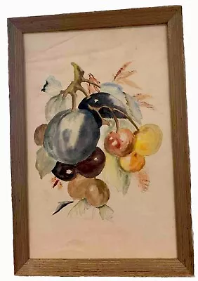 Vintage Mid Century Expressionist Watercolor Still Life Framed ~FRUIT~ York Pa • $38