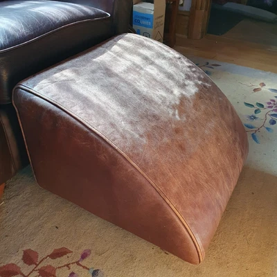 £4.99 • Buy Brown Leather Leg Rest For Sofa Arm Chair Foot Stool Used