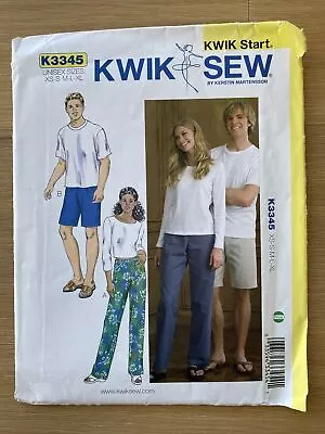 Kwik Sew 3345- Unisex Pants Sewing Pattern Sizes XS-XL • $6