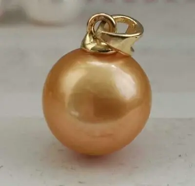 Huge 10-11mm Natural South Sea Genuine Gold Perfect Round Pearl Pendant 6838 • $28