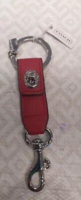 Nwt - Coach Valet Turnlock Trigger Snap Bag Charm Keyring Keychain Fob Red • £27.02