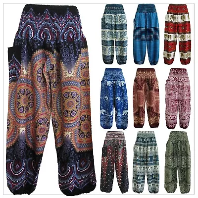 $21.95 • Buy New Ladies Harem Pants Baggy Bohemian Boho Hippie Aladdin Yoga Genie Trousers HP