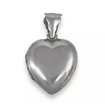 Vintage Sterling Silver 925 Heart Photo Locket Pendant • $30