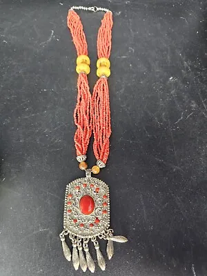 Vintage Coral Tribal Necklace • $75
