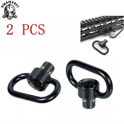 2PCS Heavy Duty Flush Push Button Quick Detach 1.25  Rifle QD Sling Swivel Mount • £5.39